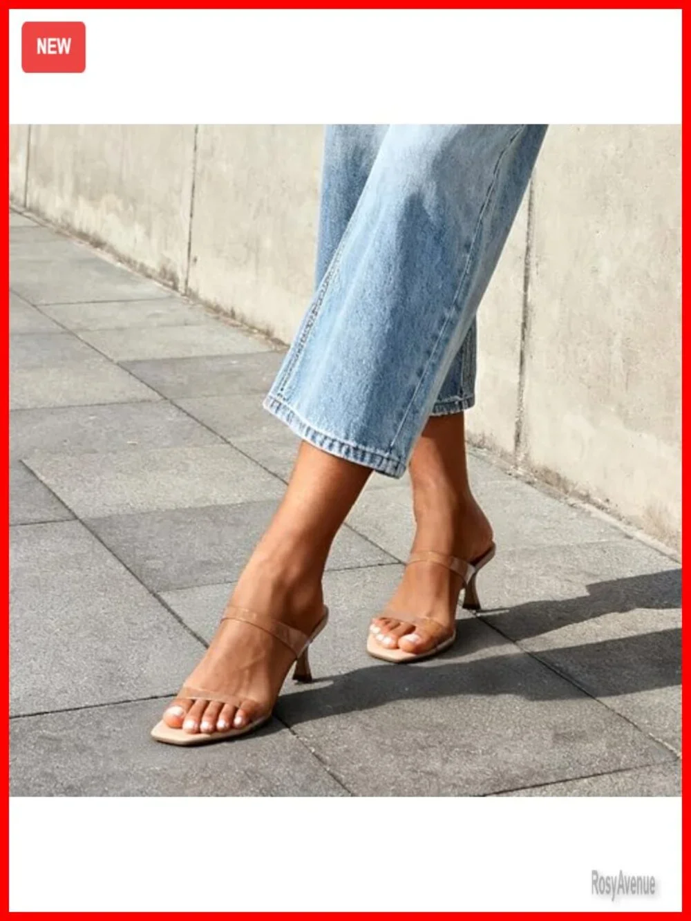 Square Toe Kitten Heel Mules with PU Upper and Slip-On Design for Parties and